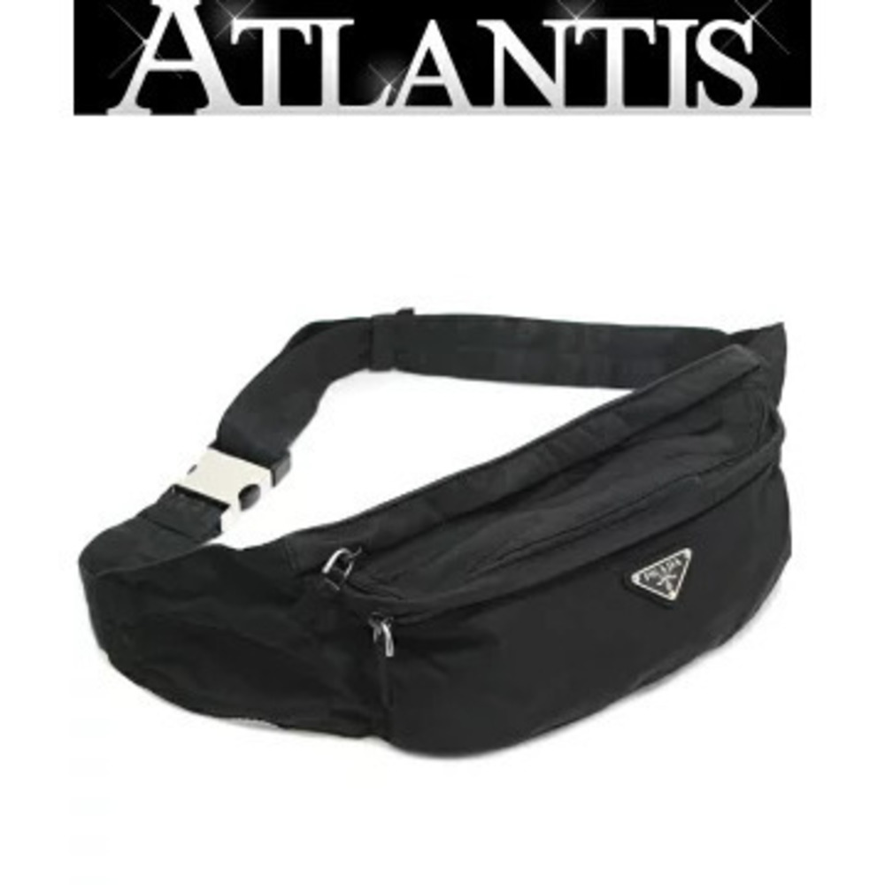 Prada Waist Clutch Body Bum Crossbody Belt Bag Black Triangle Logo - Picture 1 of 6
